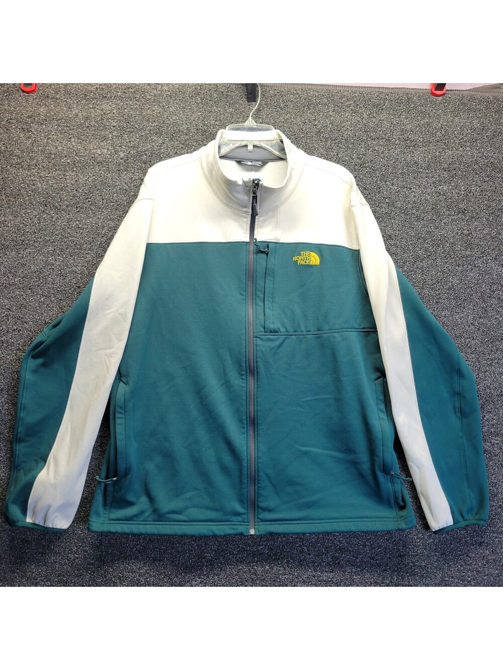 The North Face Mens Green Mock Neck Full Zip Long Sleeve Fleece Jackets Sz 2XL
